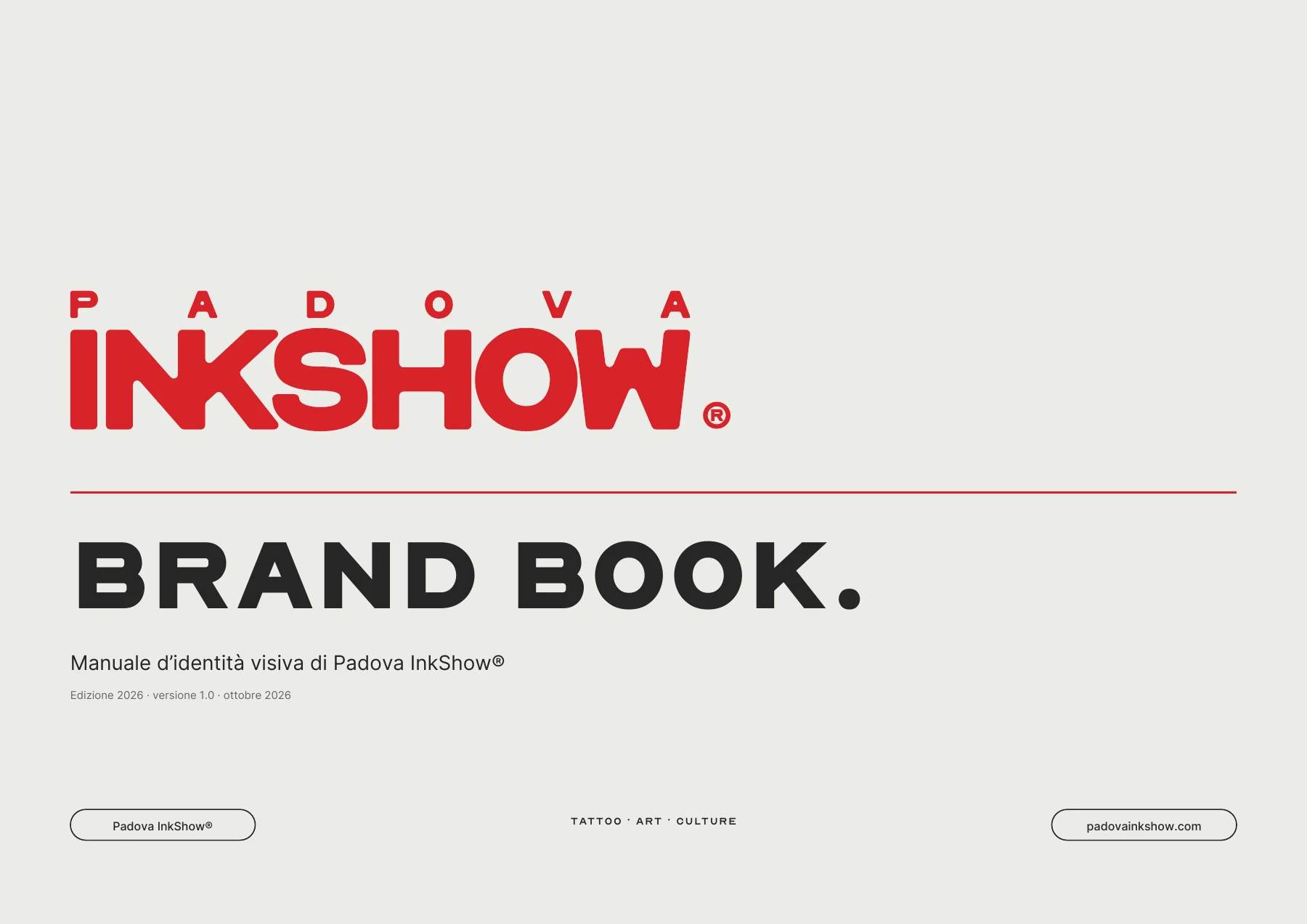 Padova InkShow brand book 2026 — page 1