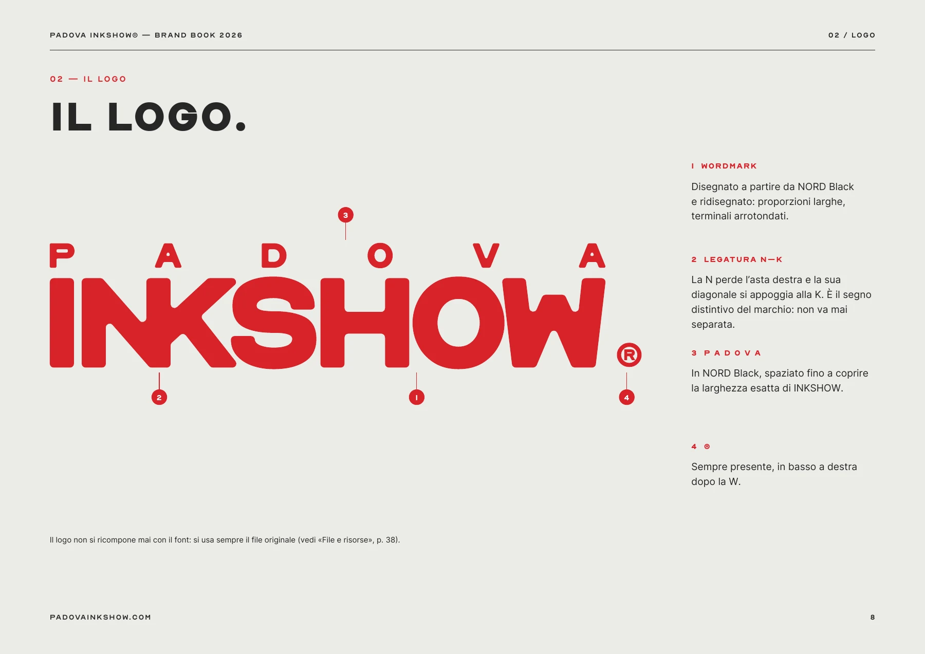 Padova InkShow brand book 2026 — page 8