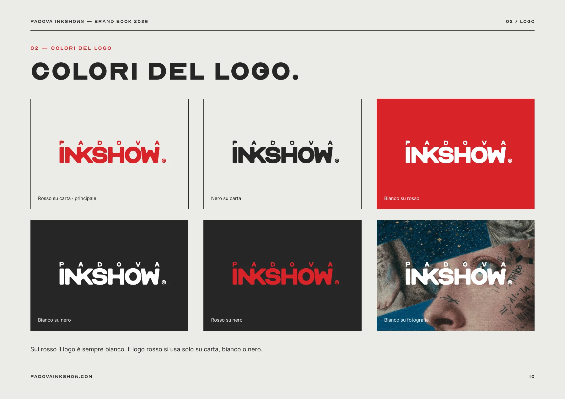 Padova InkShow brand book 2026 — page 10