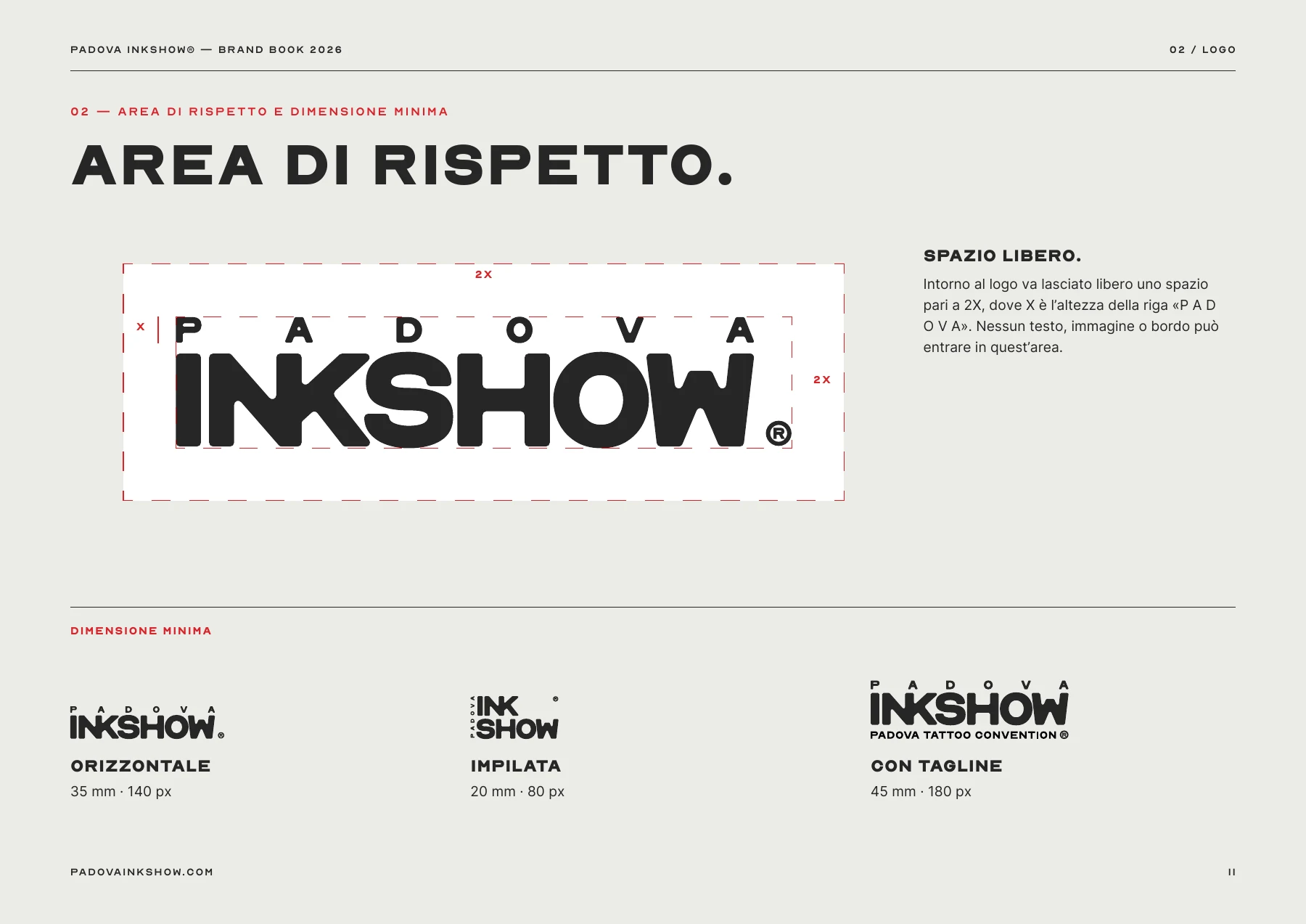 Padova InkShow brand book 2026 — page 11